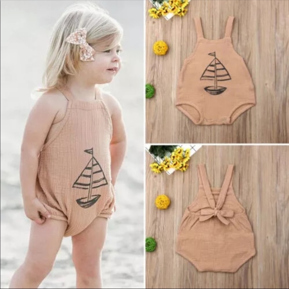 Brand New Muslin Sailboat Romper Size 12-18 Months - Picture 2 of 6